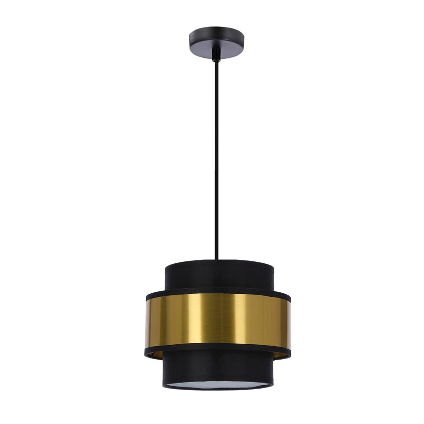 Závesná lampa Prestige čierna 1x40W e27 tienidlo čierne+zlaté