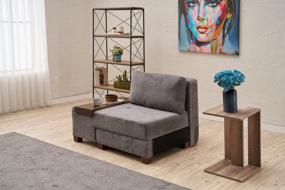 Rozkladacie kreslo Perenna Chenille Left - Grey