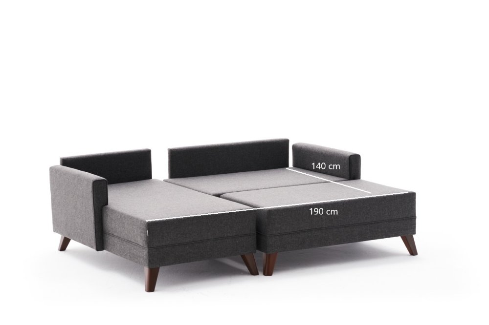 Rohová rozkládací pohovka Bella Mini Corner Sofa Left - Anthracite (obrázek 3)
