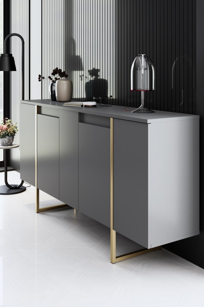 Konzolový stolek Luxe - Anthracite, Gold (obrázek 8)