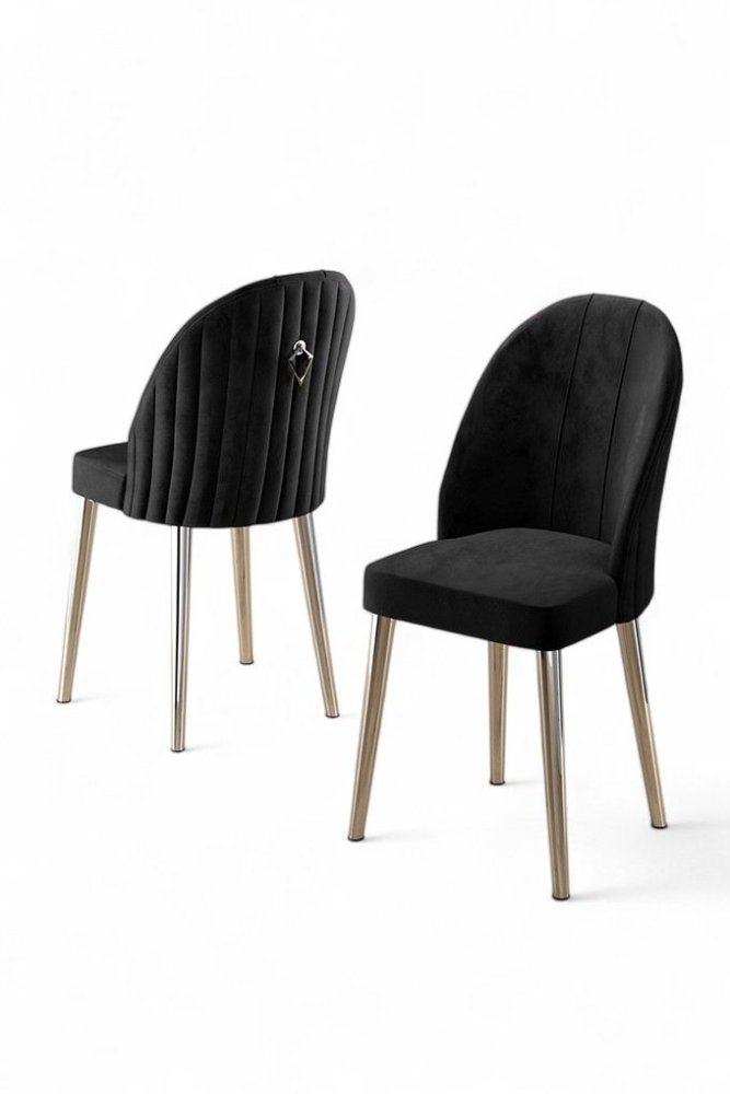 Súprava stoličiek (4 kusy) Mara - Black, Chrome