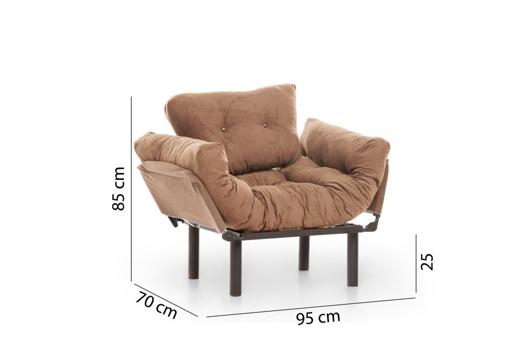 Křeslo ušák Nitta Single - Light Brown (obrázek 4)