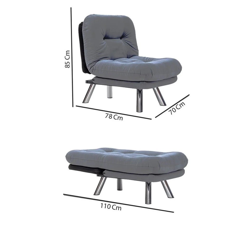 Rozkládací křeslo Misa Small Solo - Dark Grey (obrázek 3)