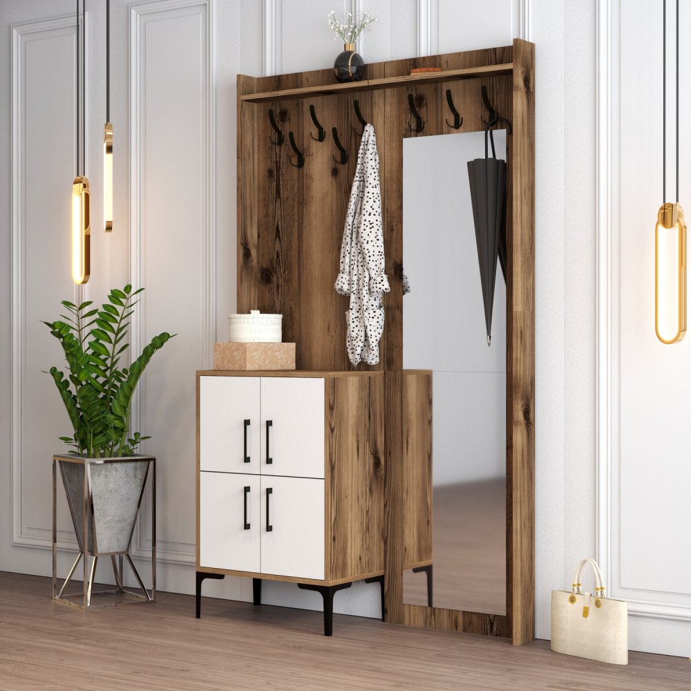 Predsieňová stena Berlin BC - Walnut, White