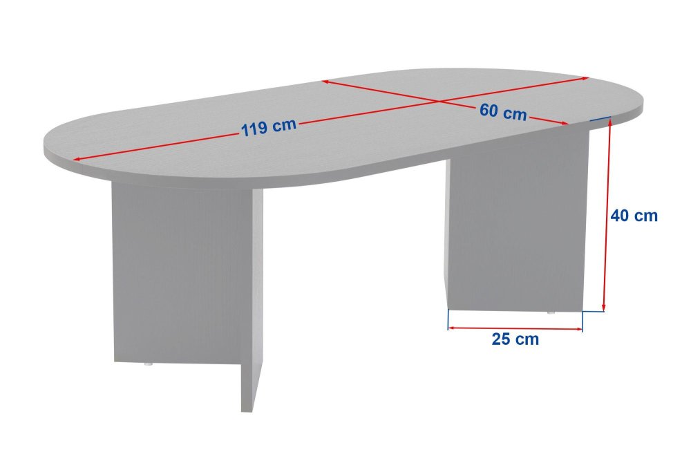 Konferenční stolek Sable - Walnut, White (obrázek 3)
