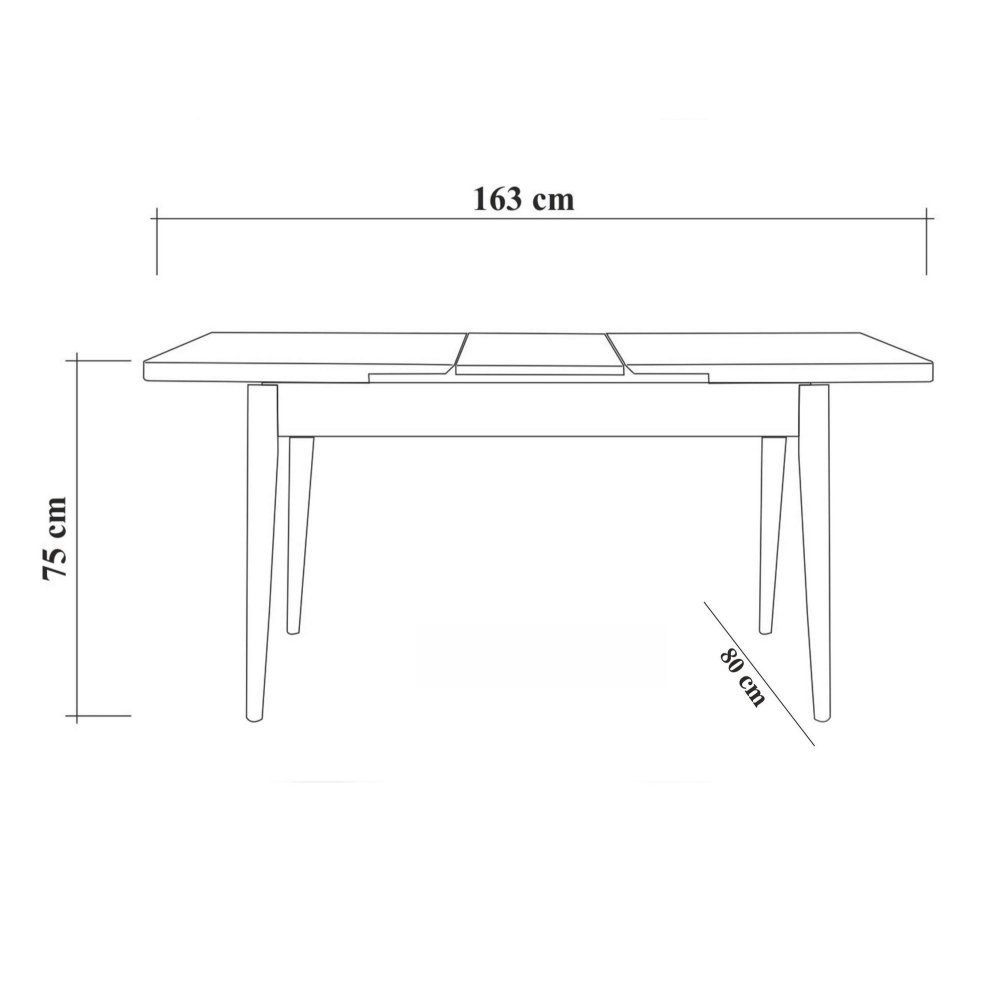 Jídelní set s rozkládacím stolem a židlemi (5 kusů) Vina 1053 - 4 - Anthracite, Walnut (obrázek 5)