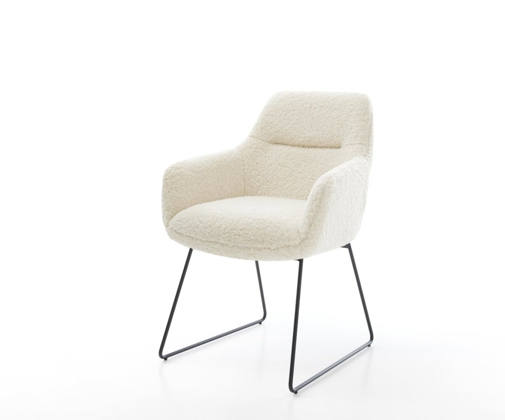 Jedálenská stolička Pejo-Flex teddy látka béžová tenká podstava čierna