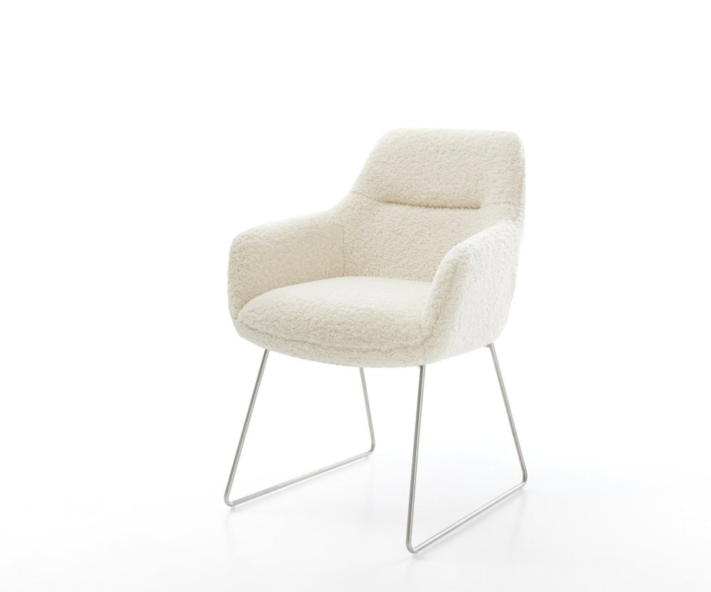 Jedálenská stolička Pejo-Flex teddy látka béžová tenká podstava