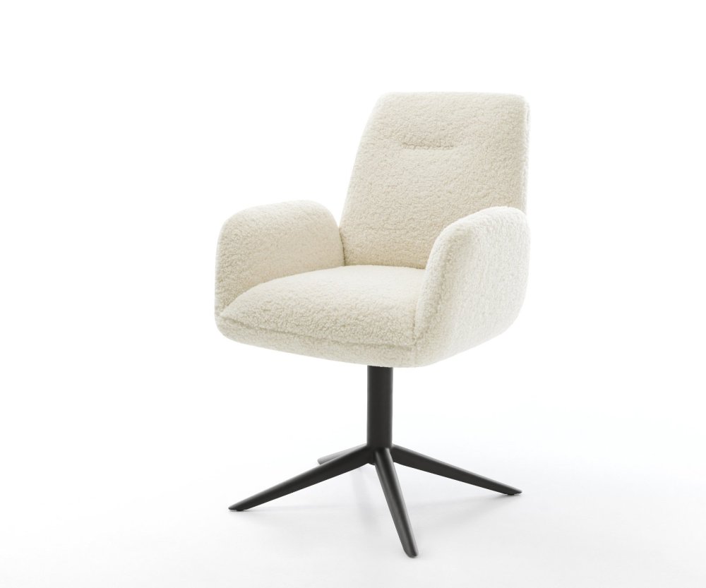 Jedálenská stolička Zoa-Flex teddy látka béžová podstava čierna 360°