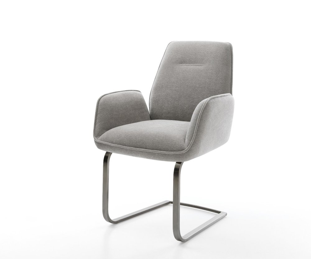 Konzolová jedálenská stolička Zoa-Flex texturovaná látka mäkký sivá