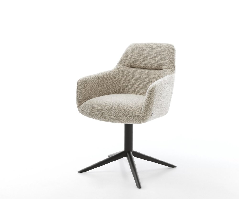 Jedálenská stolička Pejo-Flex tkanina mäkký béžová krížová podstava