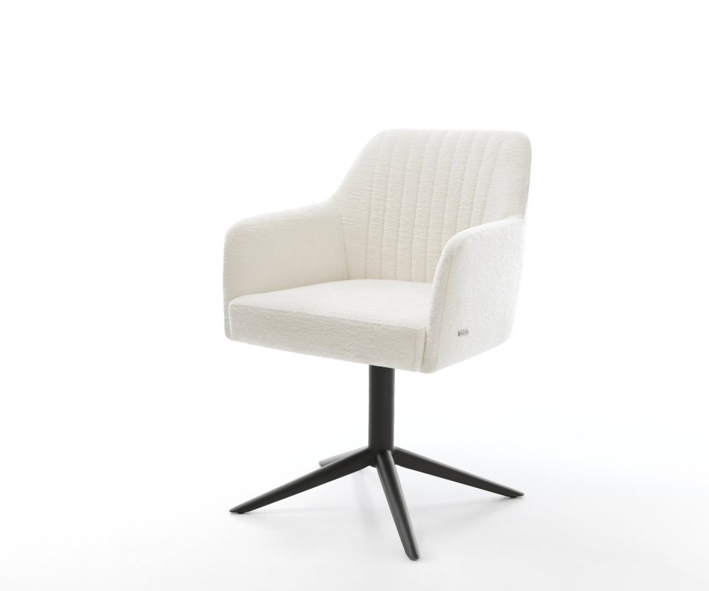 Jedálenská stolička Greg-Flex bouclé mäkký béžová čierna krížová