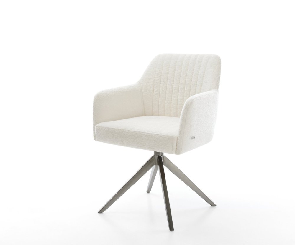 Jídelní židle Greg-Flex bouclé měkký béžová křížová podnož