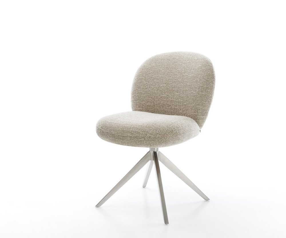 Jedálenská stolička Nube-Flex tkanina mäkký béžová krížová podstava