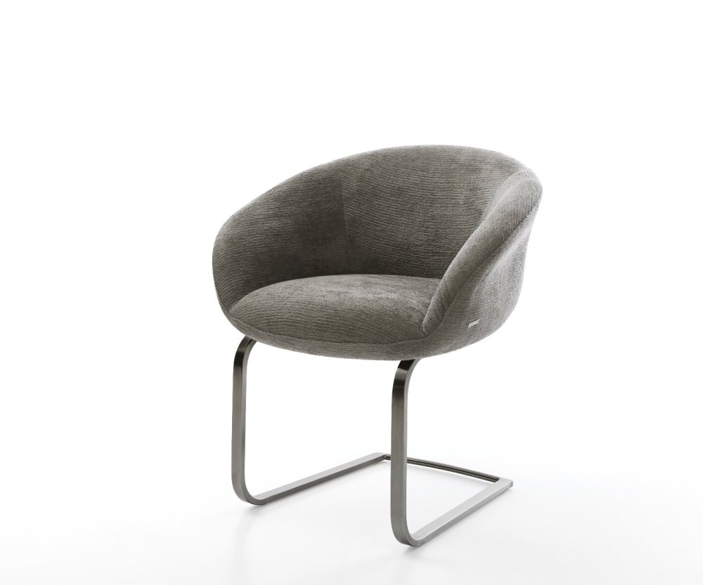 Jedálenská stolička Vinka-Flex s opierkami bouclé mäkký tmavobéžová