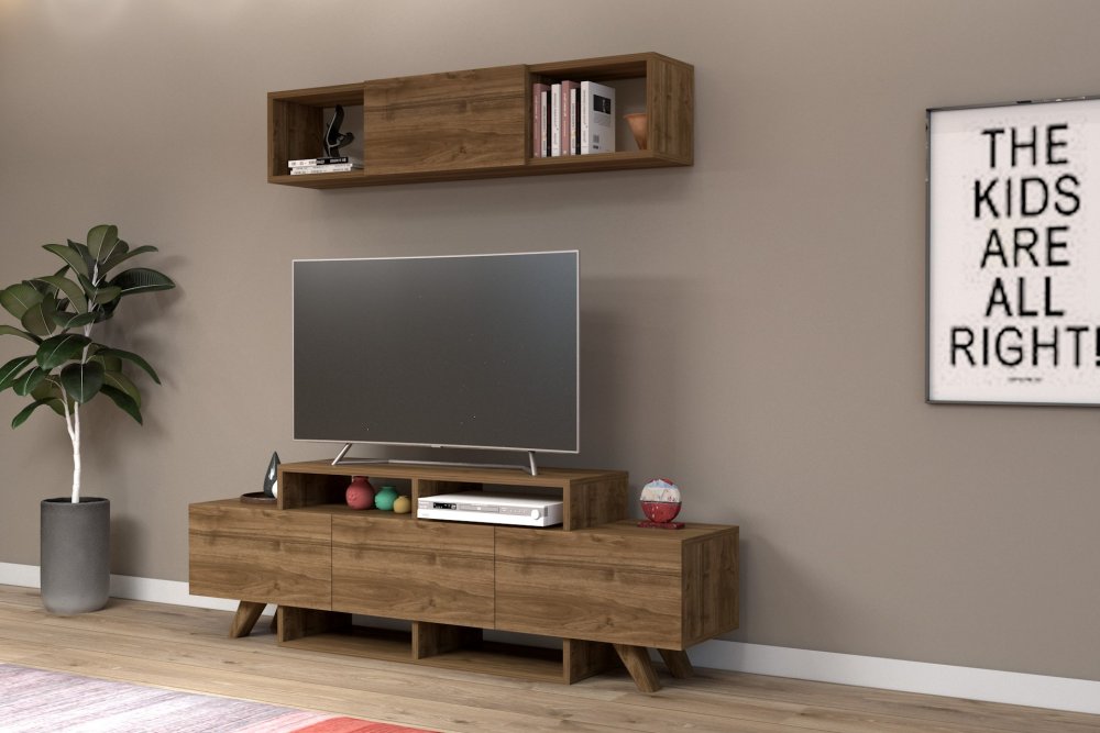 TV skrinka / Obývacia stena Alwin Unit - Walnut