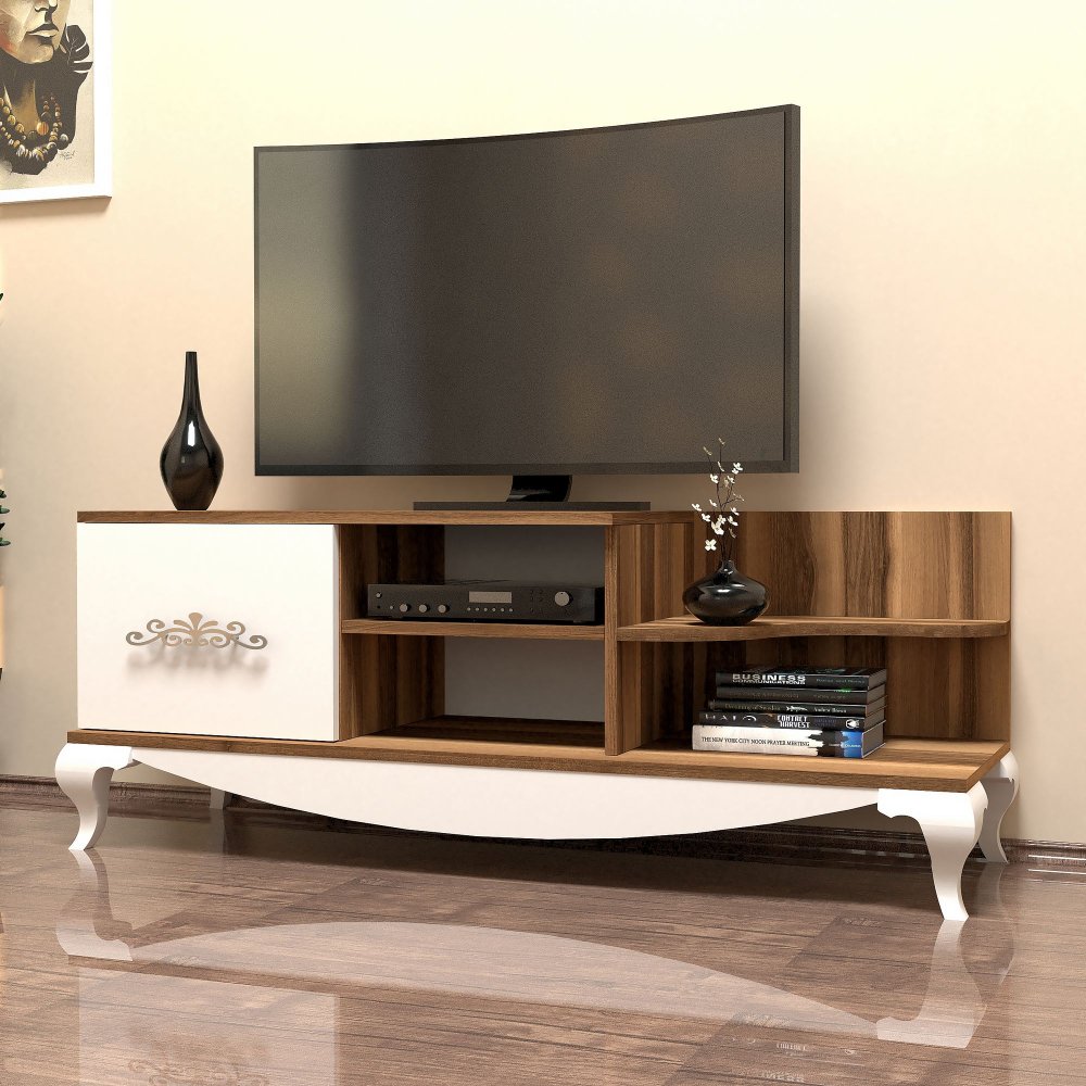 TV stolík Sultan - Walnut, White