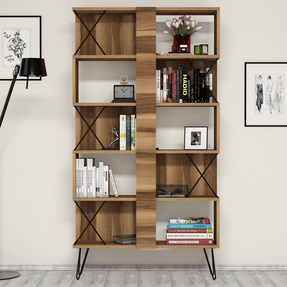 Psací stůl s knihovnou Extra 2 - Walnut (obrázek 3)