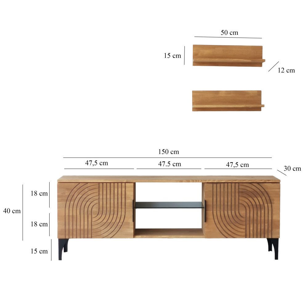 TV stěna / Sestava pod TV Lidya - Oak (obrázek 3)