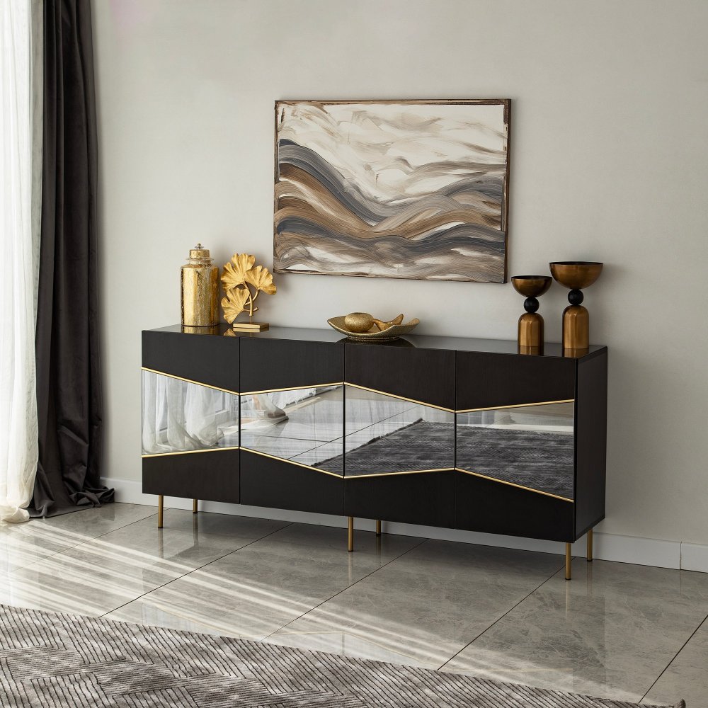 Konzolový stolík Nice - Black, Fume