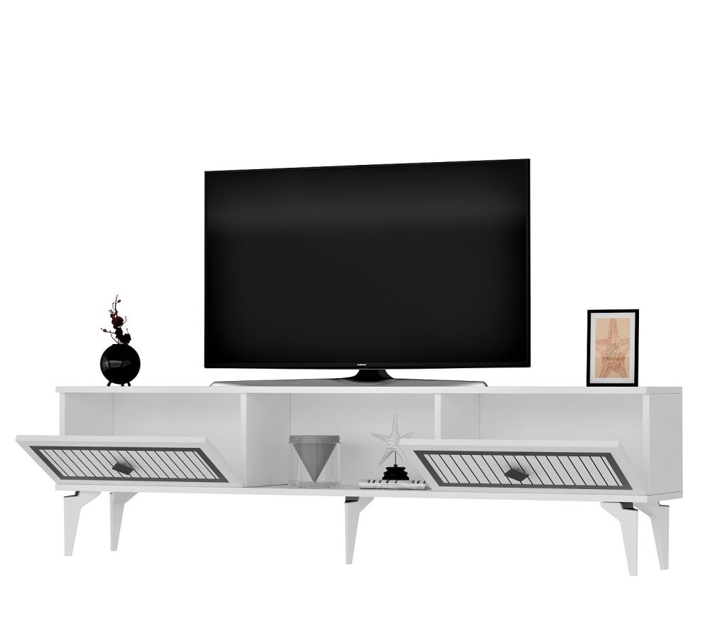 TV stolík Nil - White, Silver