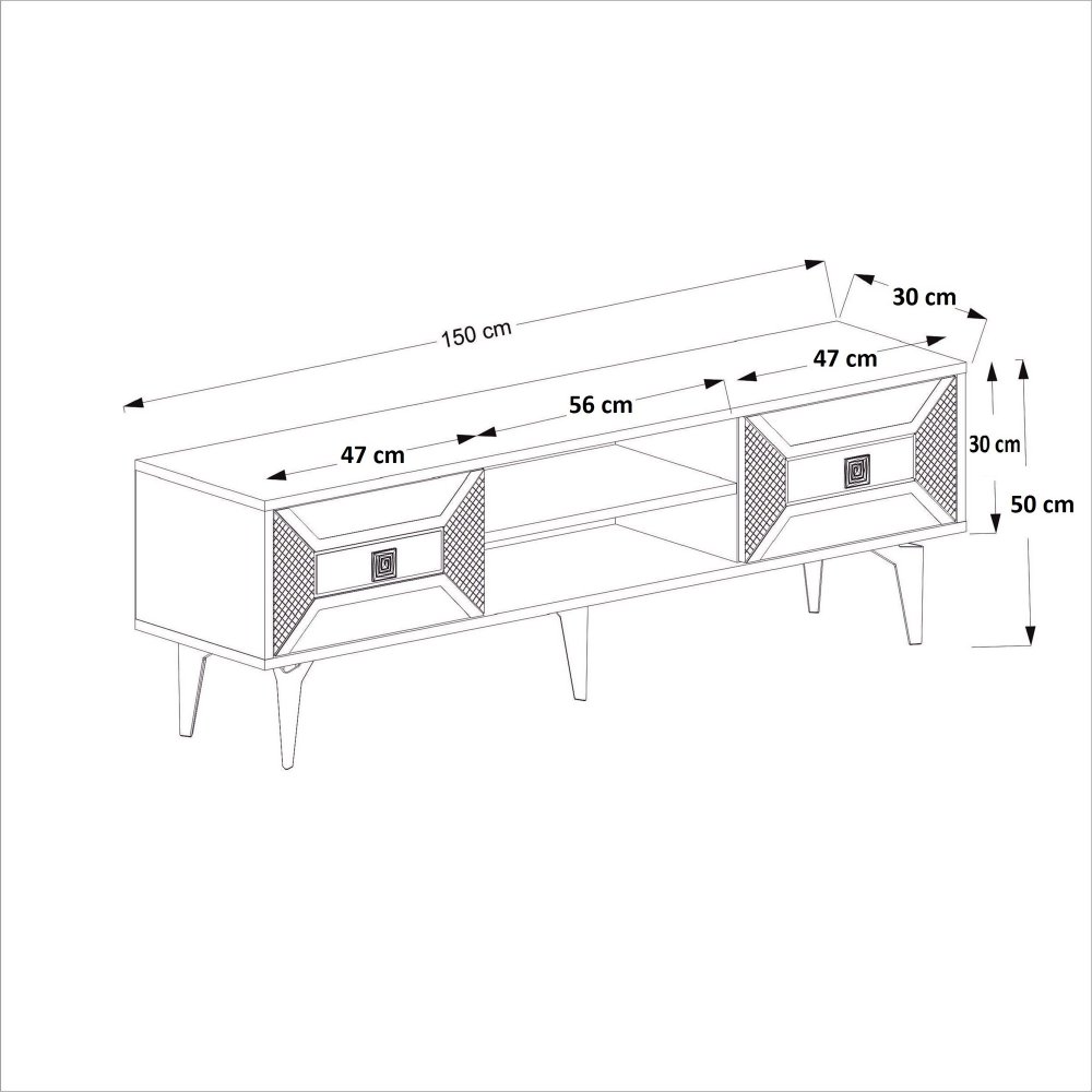 TV stolík Yumedi - White, Silver