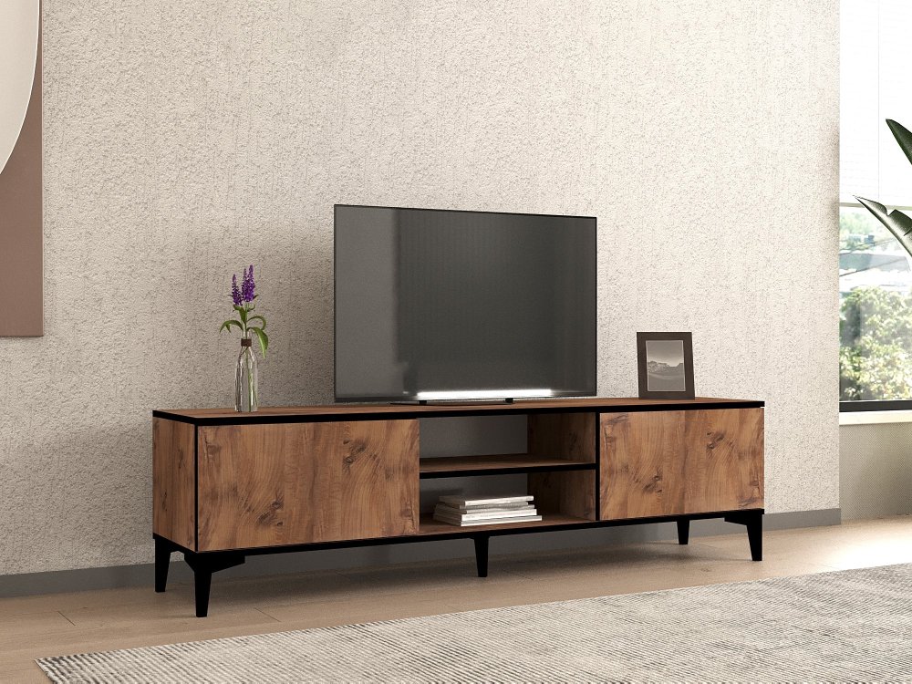 TV stolík Begi - Atlantic Pine, Black
