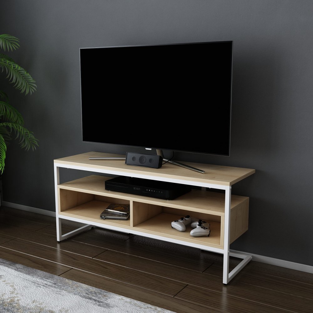 TV stolík Merrion - White, Oak