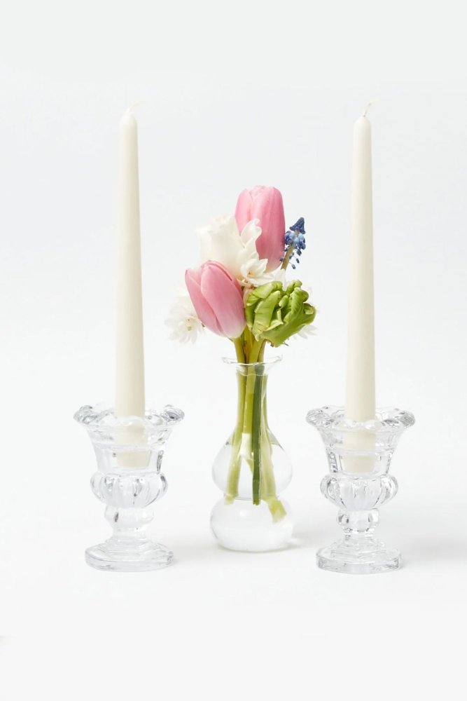 Súprava sviečok (2 kusy) Pastel 2 - White