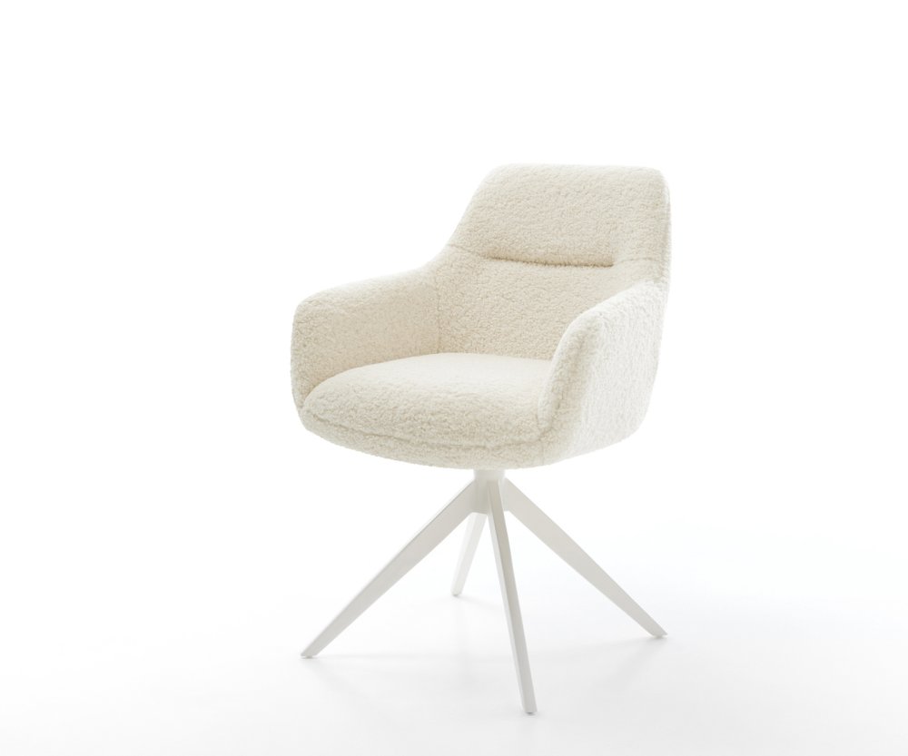 Jedálenská stolička Pejo-Flex teddy látka béžová krížová podstava