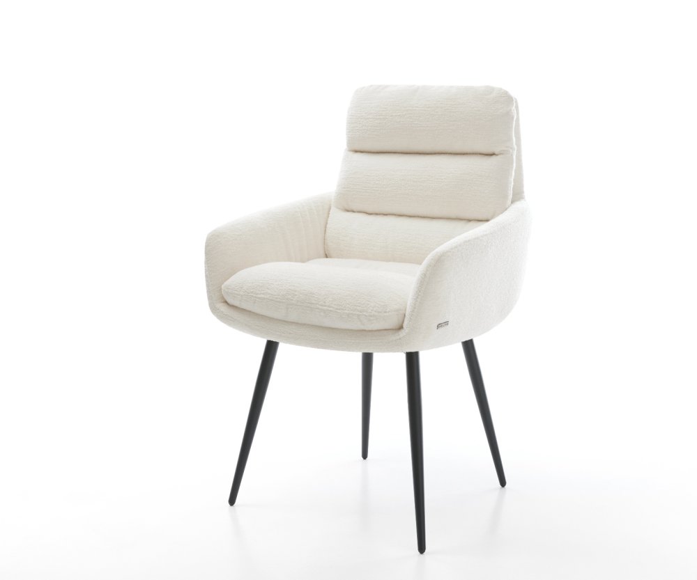 Jedálenská stolička Abelia-Flex s opierkami bouclé mäkký béžová 4-nohá