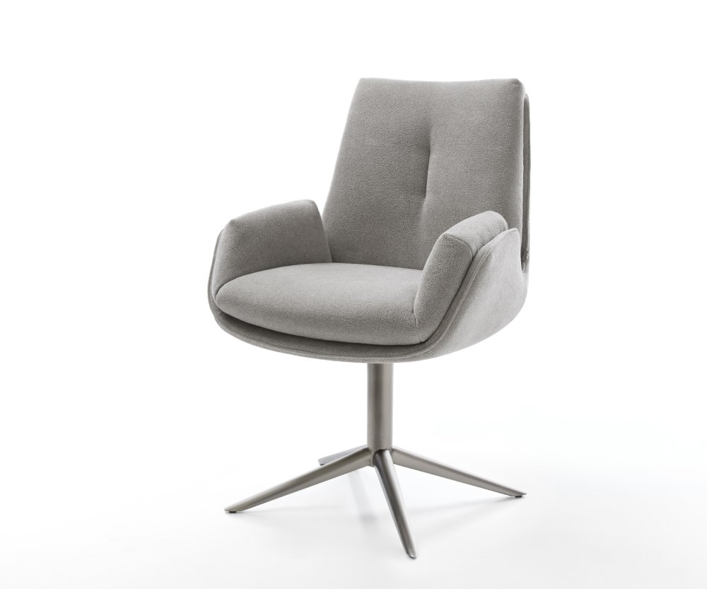 Jedálenská stolička Clea-Flex texturovaná látka mäkký sivá krížová