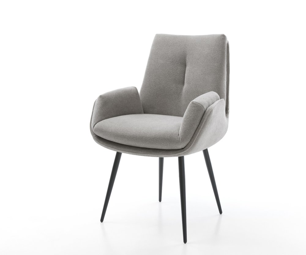 Jedálenská stolička Clea-Flex štruktúrovaná látka mäkký sivá 4-nohá