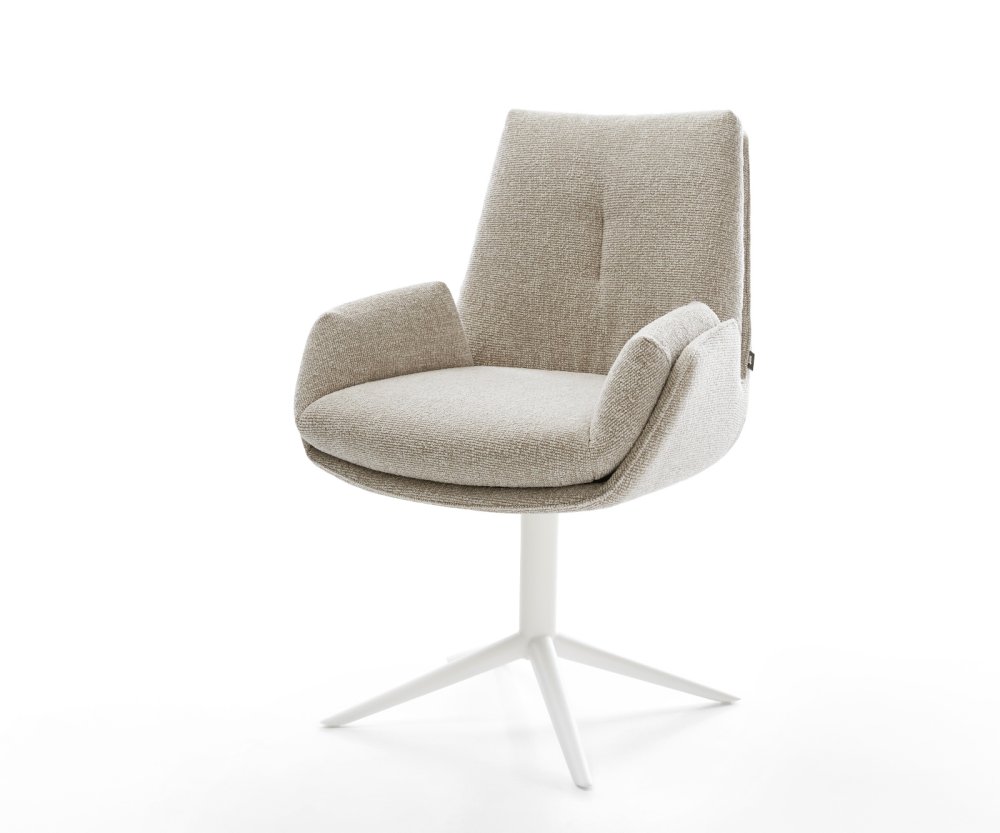 Jedálenská stolička Clea-Flex tkanina mäkký béžová podstava krížová