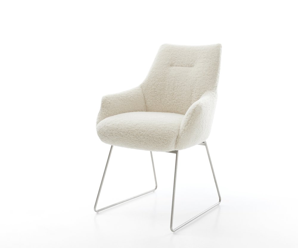 Jedálenská stolička Alja-Flex s opierkami teddy látka béžová tenká