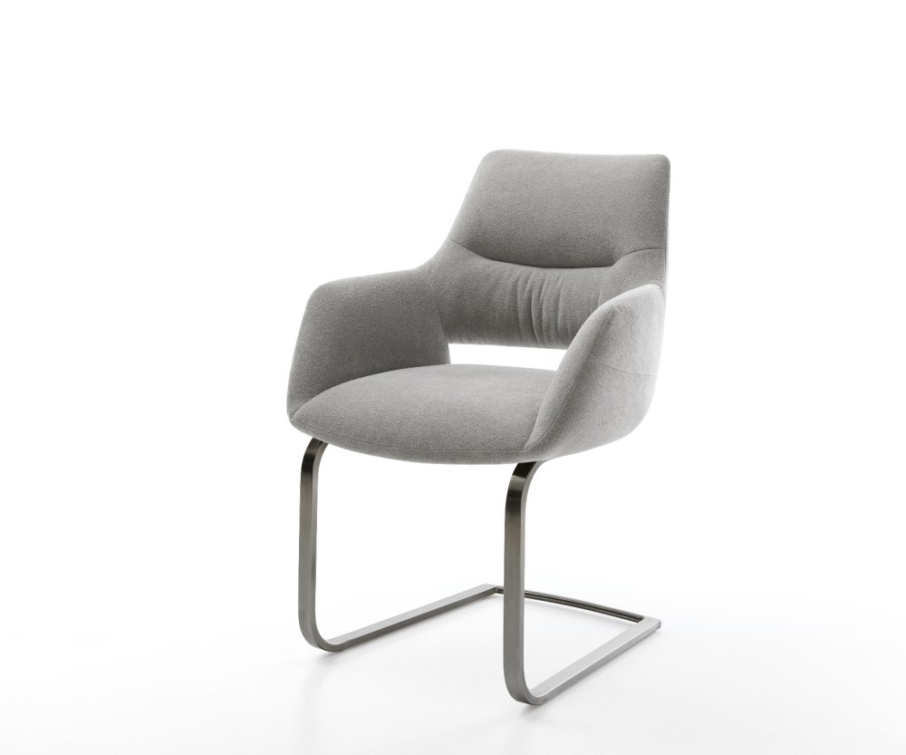 Konzolová podstava Yago-Flex s opierkami texturovaná látka mäkký sivá