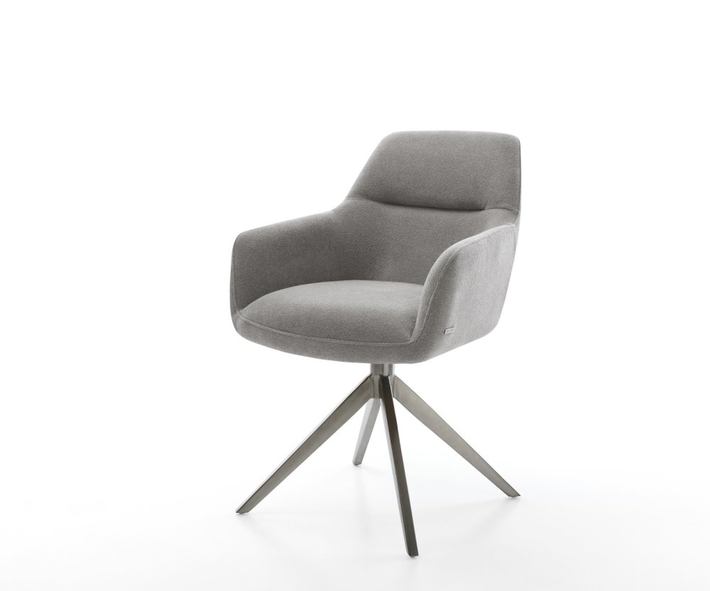 Jedálenská stolička Pejo-Flex štruktúrovaná látka mäkký sivá krížová