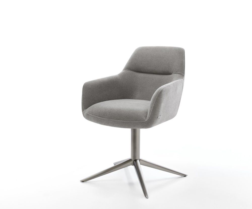 Jedálenská stolička Pejo-Flex štruktúrovaná látka mäkký sivá krížová