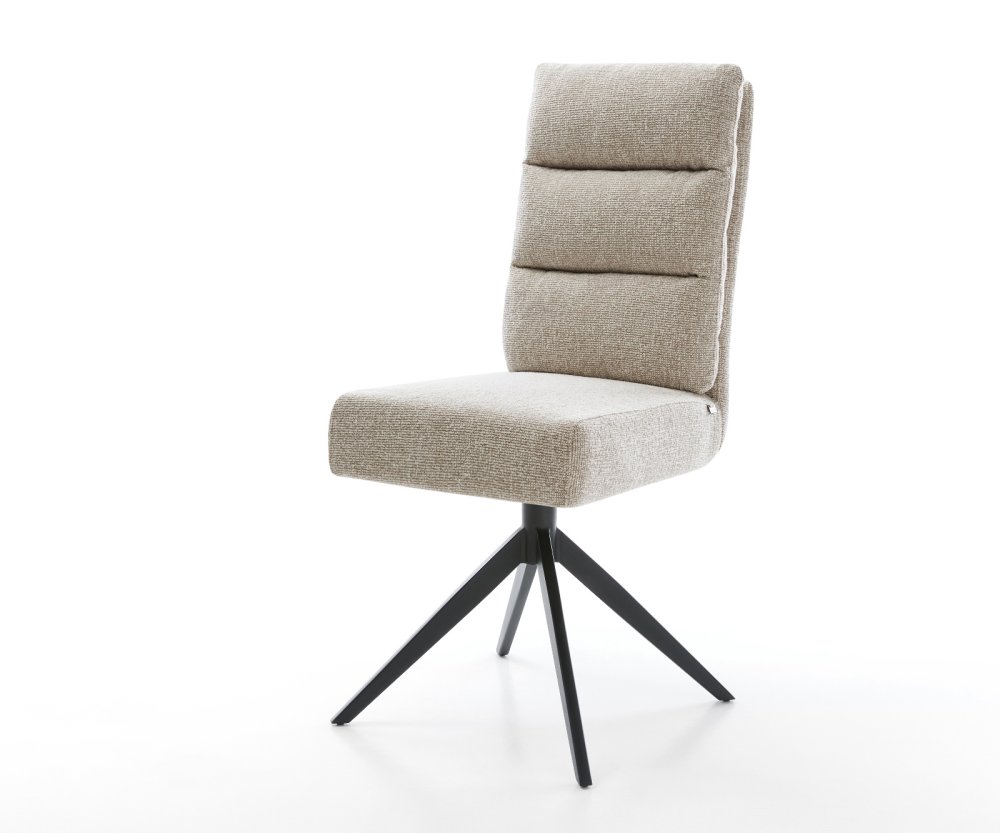 Jedálenská stolička Pela-Flex tkanina mäkký béžová krížová podstava