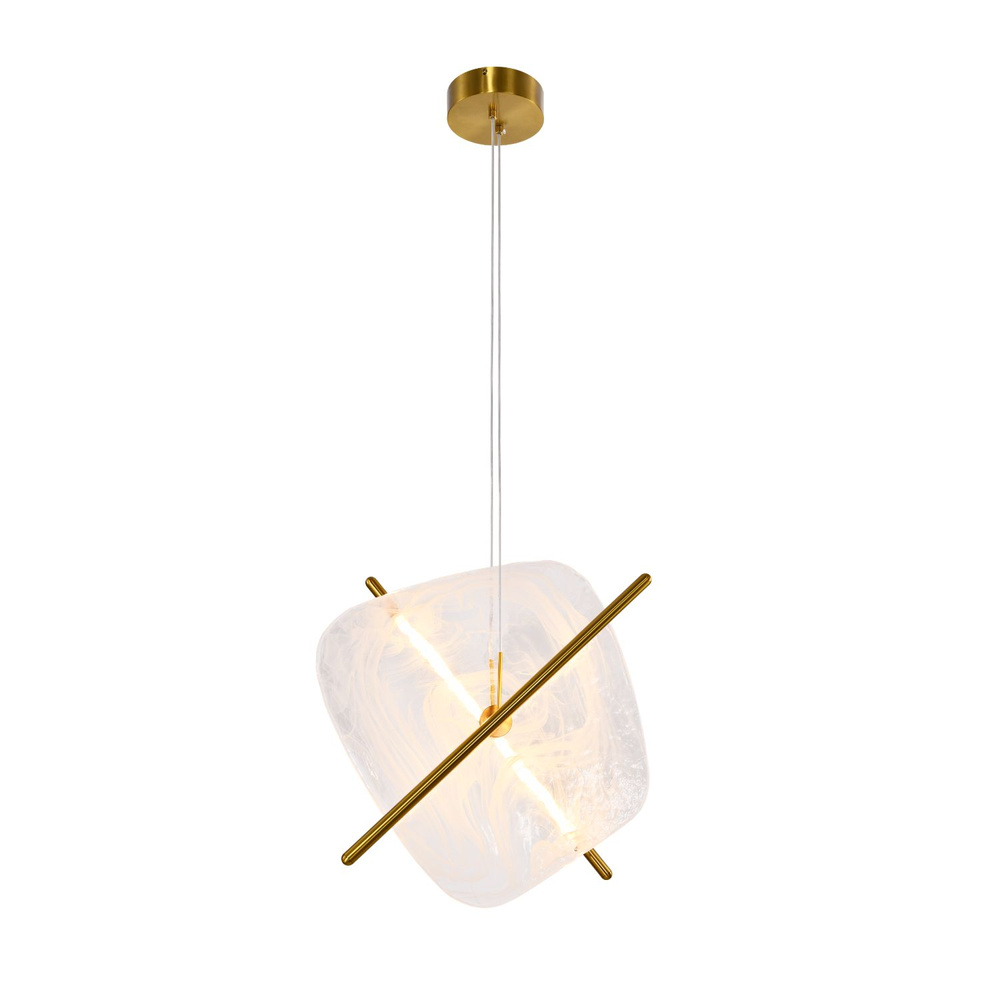 RELAX lampa wiszaca kwadrat brązowy 15W LED 3000K klosz biały