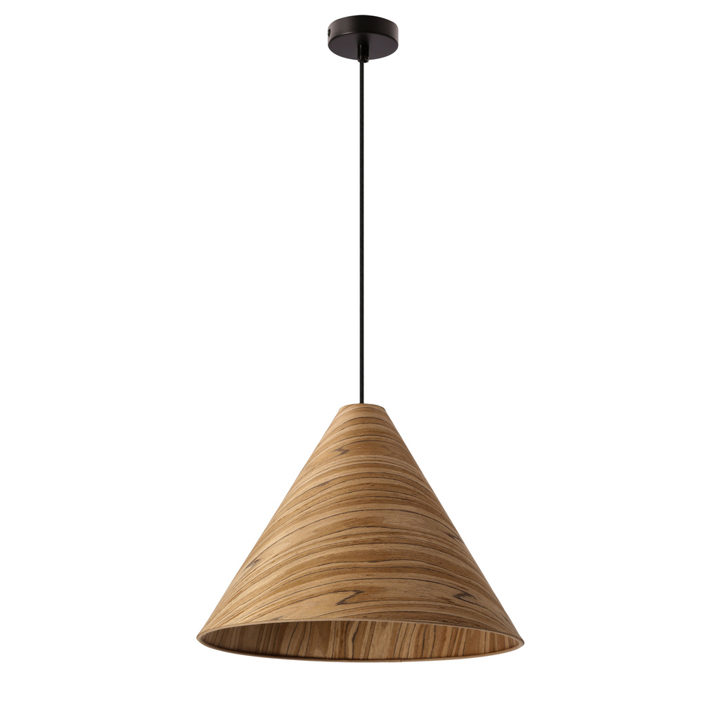 Levně CONO lampa wisząca 33 czarny 1x40W E27 abażur fornir dębowy