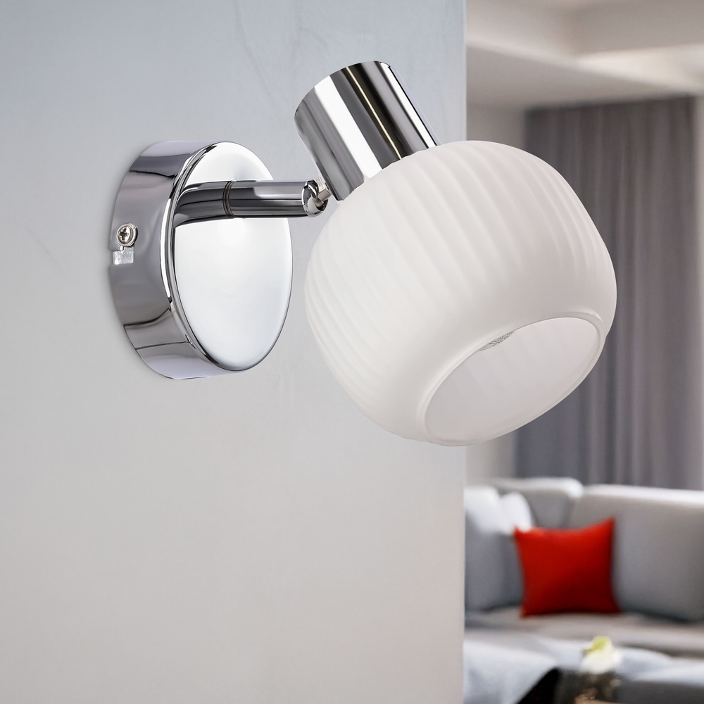 Levně Kinkiet ANDRUS chromowy 1x40W E14 elegancka lampa ścienna klasyczna do salonu sypialni przedpokoju garderoby oświetlenie dodatkowe