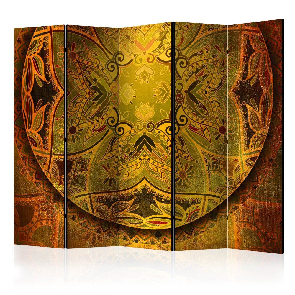 Paraván Mandala: Golden Power Dekorhome 225x172 cm (5-dílný),Paraván Mandala: Golden Power Dekorhome