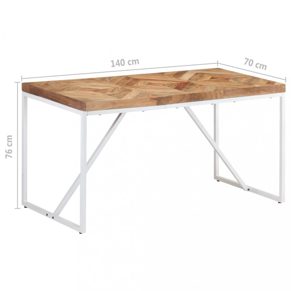 Jídelní stůl hnědá / bílá Dekorhome 140x70x76 cm