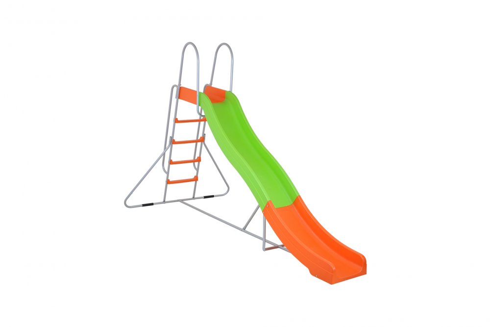 E-shop Šmýkačka s rebríkom 310 cm GH2226 zelená / oranžová
