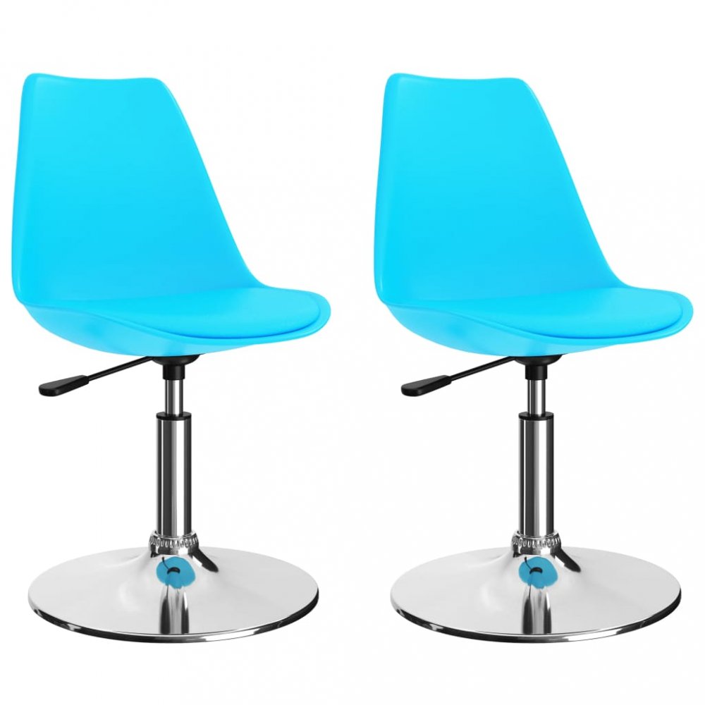 Otočné jídelní židle 2 ks umělá kůže / kov Dekorhome Světle modrá
