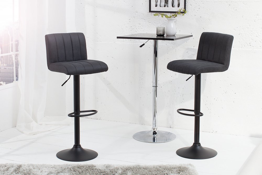 E-shop Barová židle 2 ks FOLOS  Tmavě šedá,Barová židle 2 ks FOLOS  Tmavě šedá