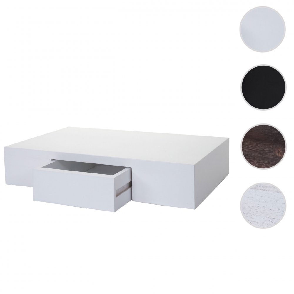 Nástěnná police se zásuvkou Černá Obrázek