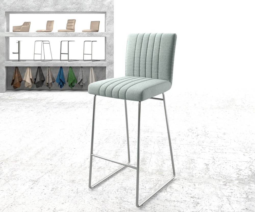 Barová židle Luiga-Flex mentolová podnož u z nerezové oceli