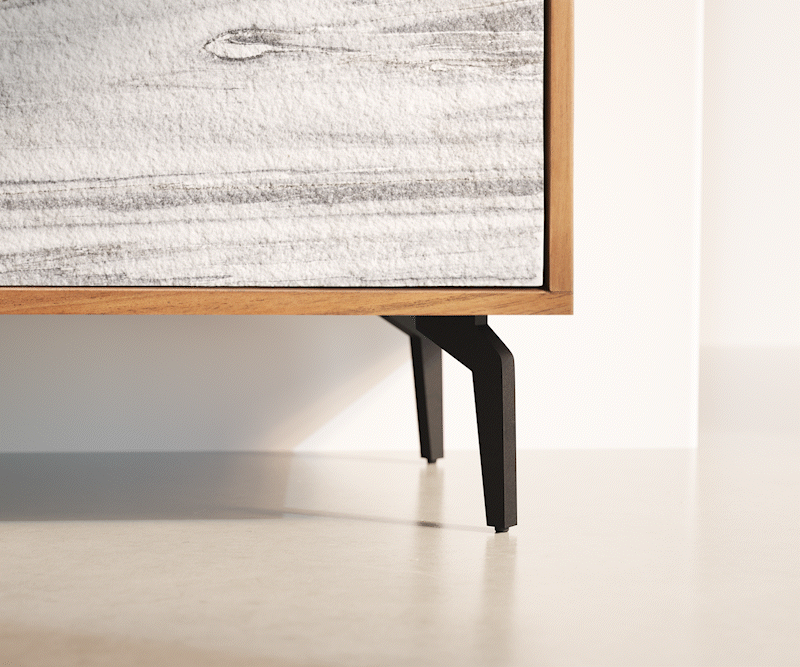 Skříň Kleo 90x130 cm přírodní akácie 2 dvířka šikmá podnož Obrázek